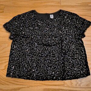 GAP Kids, Girls Short Sleeve All Over Sequin Top, Size XL (NWT)